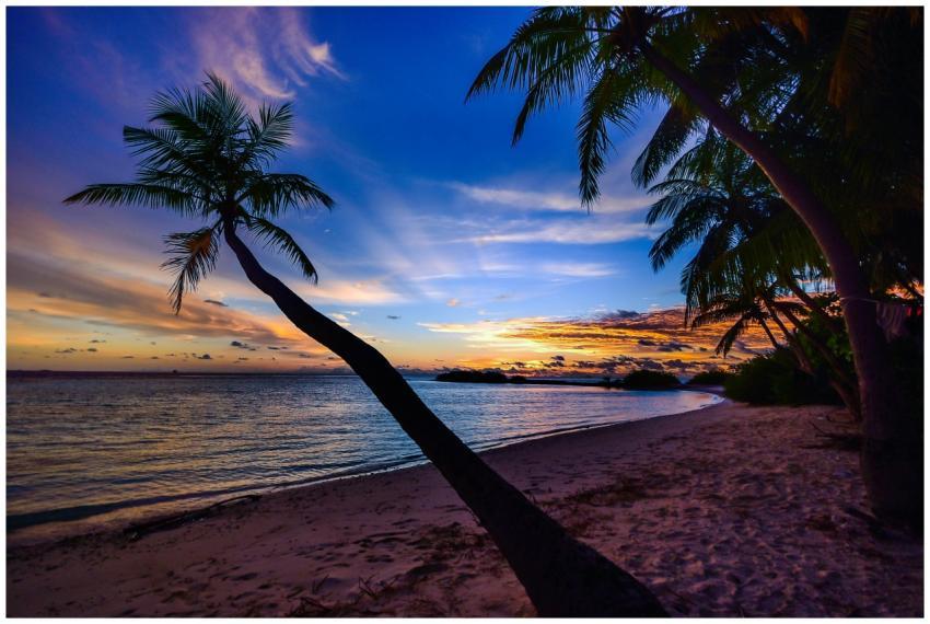 Captivating tropical sunset on a tranquil beach in