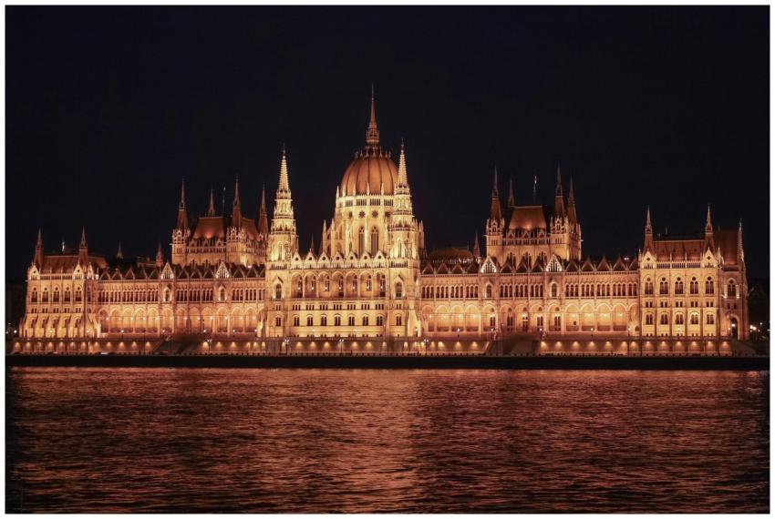 The Hungarian Parliament Building beautifully illu