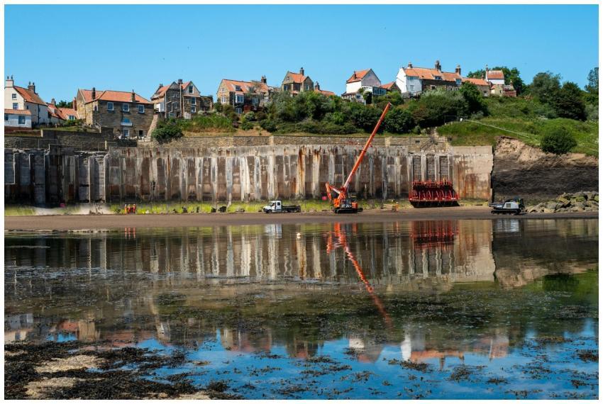 Free stock photo of crane, protection, sea defence