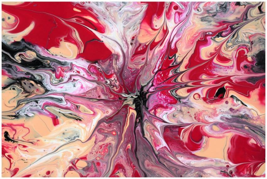 Dynamic and colorful abstract paint swirl featurin