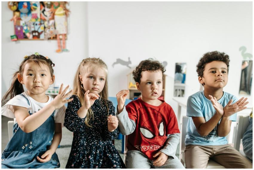 A group of diverse children engaged in a fun activ