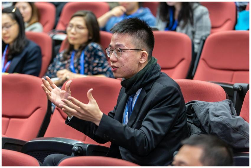 Students actively participating in a university le