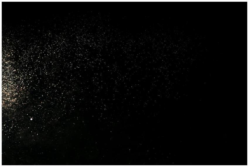 Captivating image of particles scattered across a