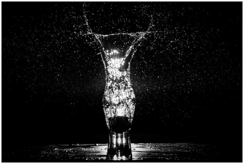 A captivating black and white long exposure shot o