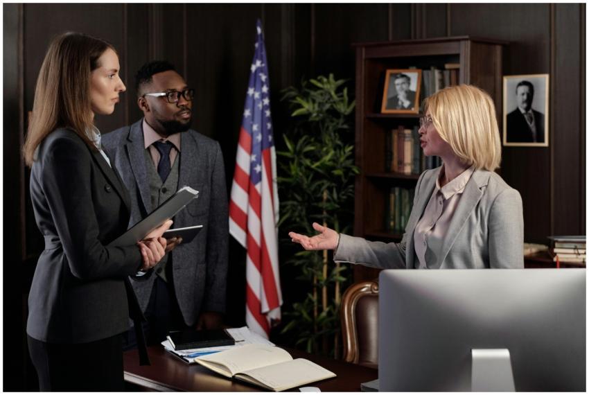 Diverse group of business professionals engaging i