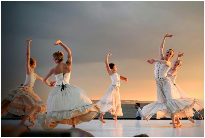 Elegant ballerinas performing a captivating dance