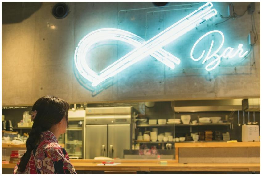 Back view of anonymous woman with pigtail dressed