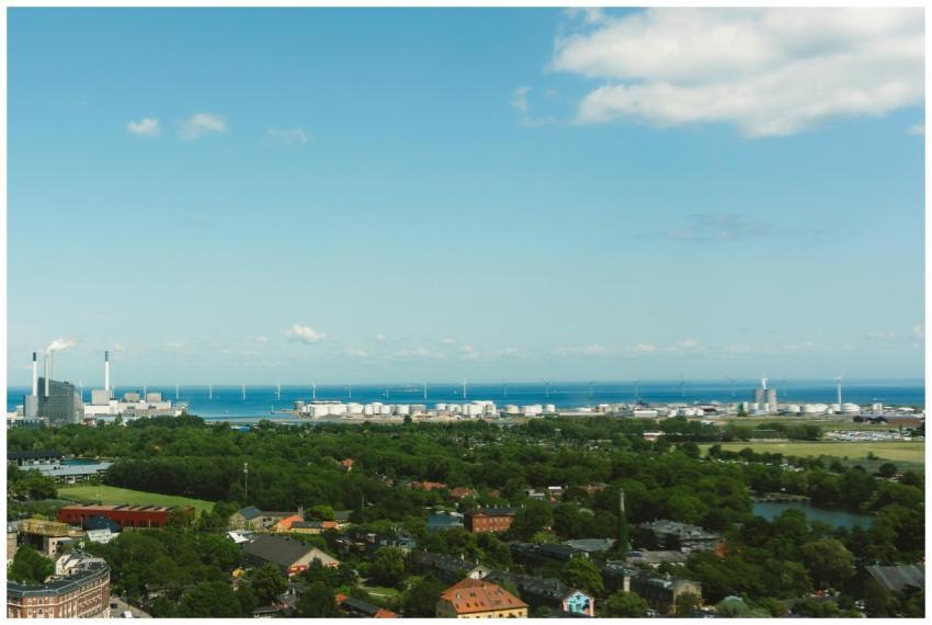 Scenic Aerial Copenhagen Skyline