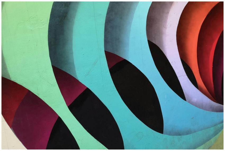 Colorful abstract wall art with geometric shapes a