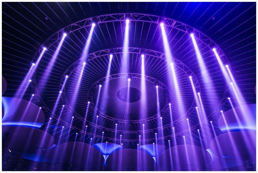 A captivating display of purple lights creating a