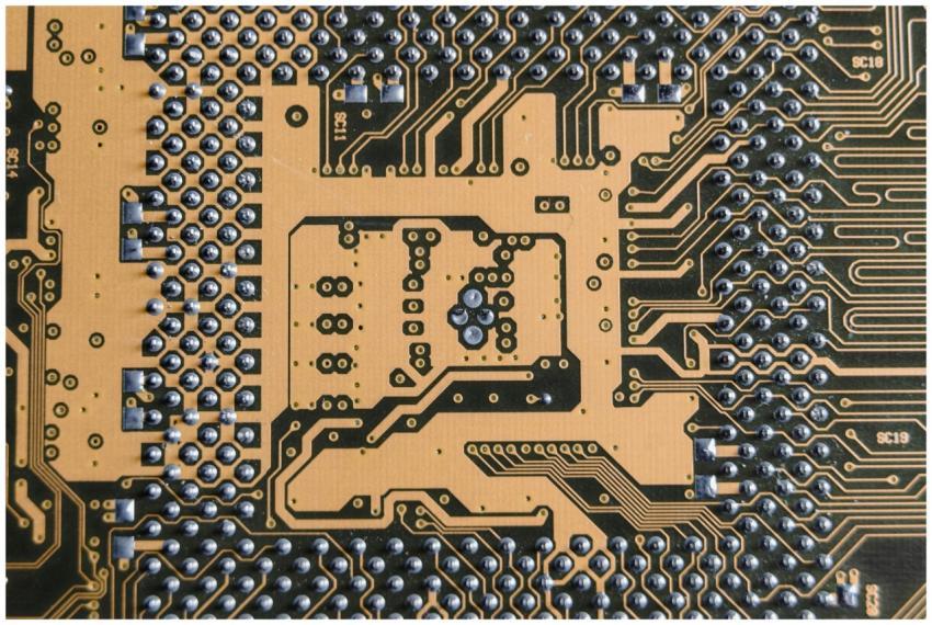 Detailed view of a circuit board showcasing intric