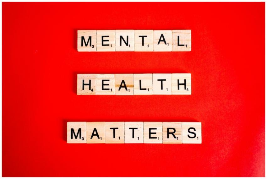 Wooden tiles spelling 'Mental Health Matters' on a