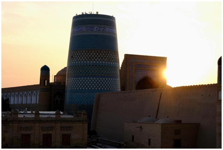 Breathtaking view of Khiva architecture with the s