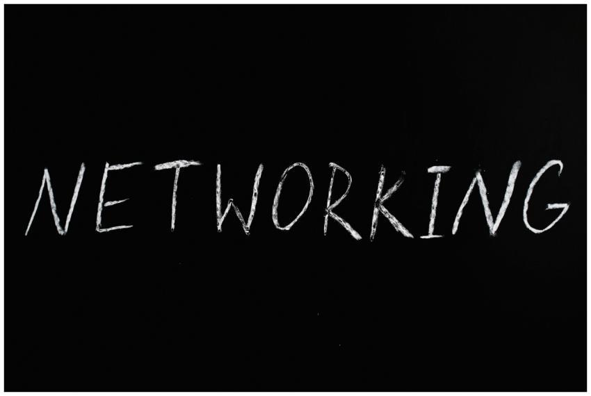 Handwritten 'Networking' text on a chalkboard styl