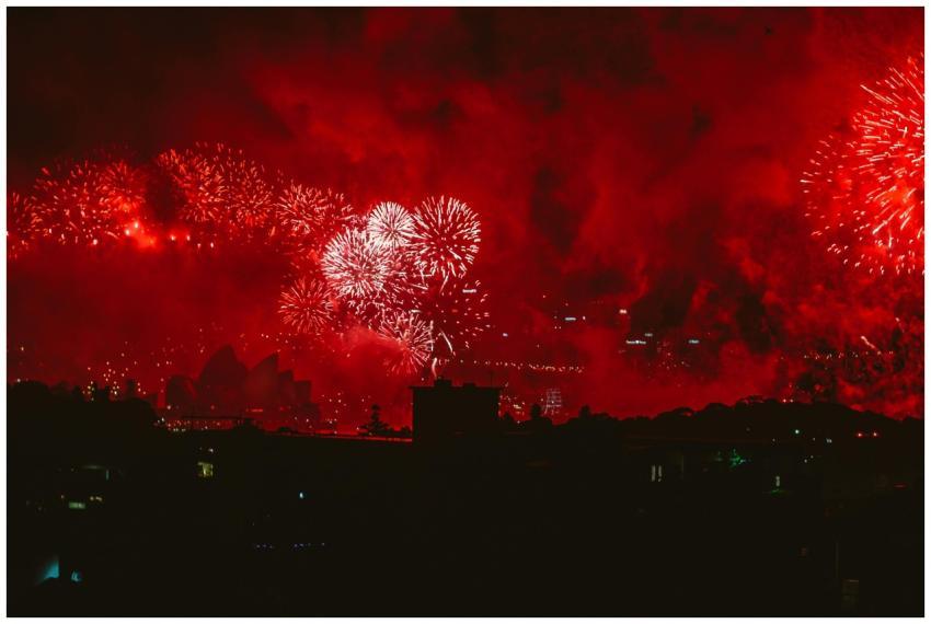 Breathtaking fireworks illuminate the night sky ov