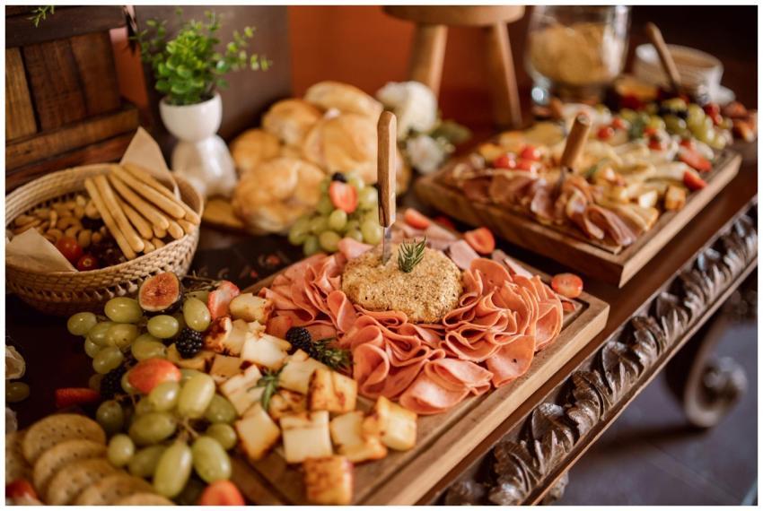 Delightful charcuterie board with meats, cheeses,
