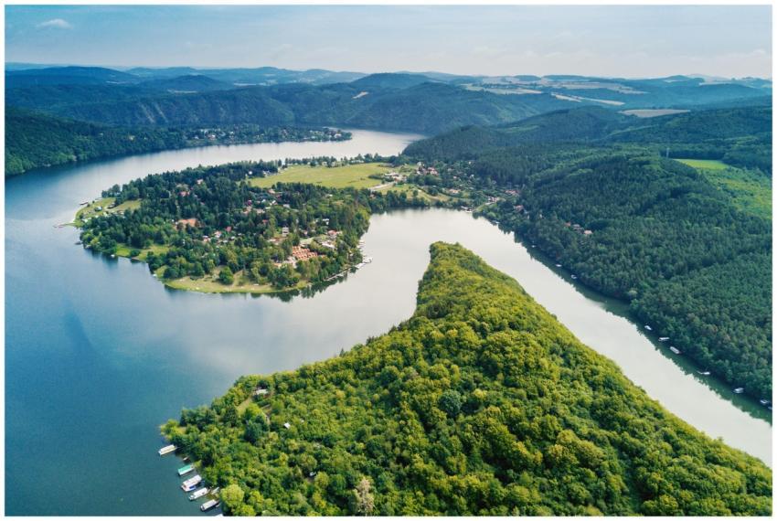 Scenic aerial view showcasing a forested landscape