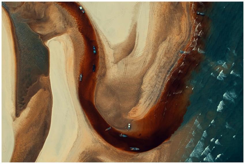 Stunning aerial image showcasing natural sand form