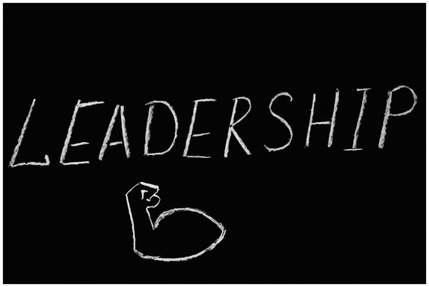 Chalkboard art showcasing the word 'Leadership' an