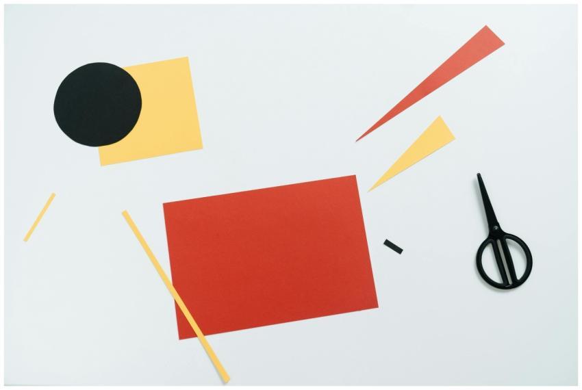 Creative minimalist collage using geometric shapes