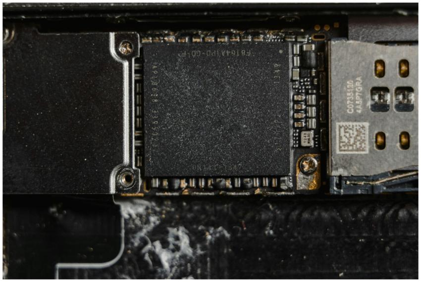 Detailed close-up of electronic circuit board comp