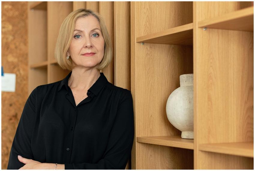 Confident businesswoman standing in an office sett