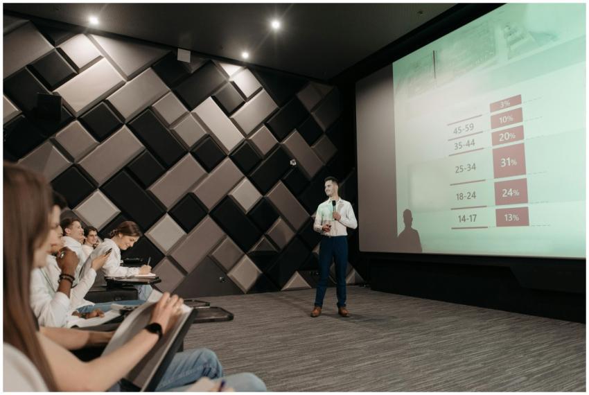 Professional business presentation in a modern con