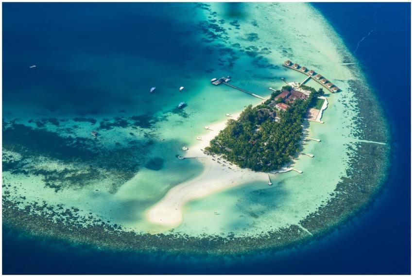 Stunning aerial photograph showcasing a tropical i