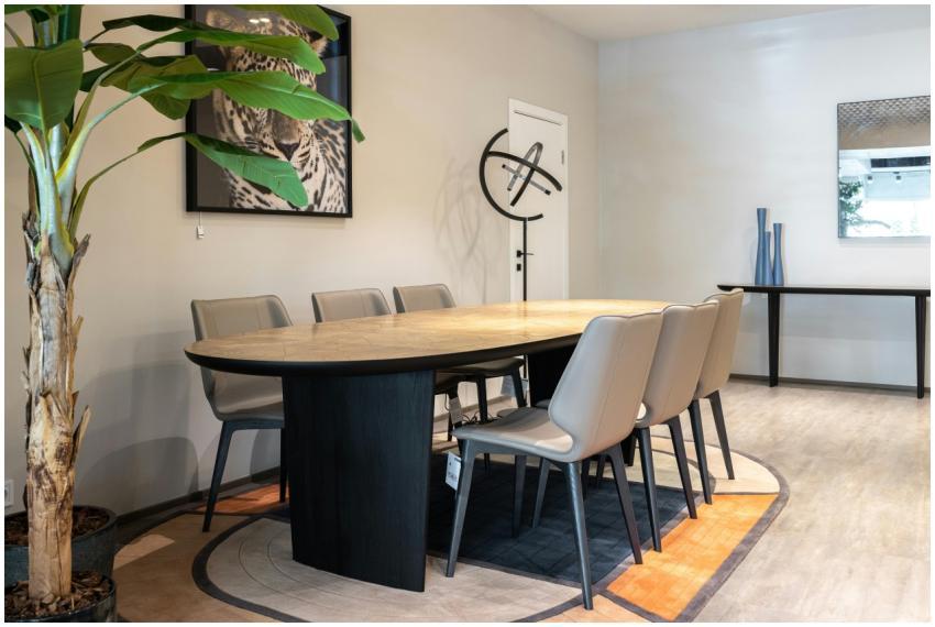 Interior of modern light negotiation office room w