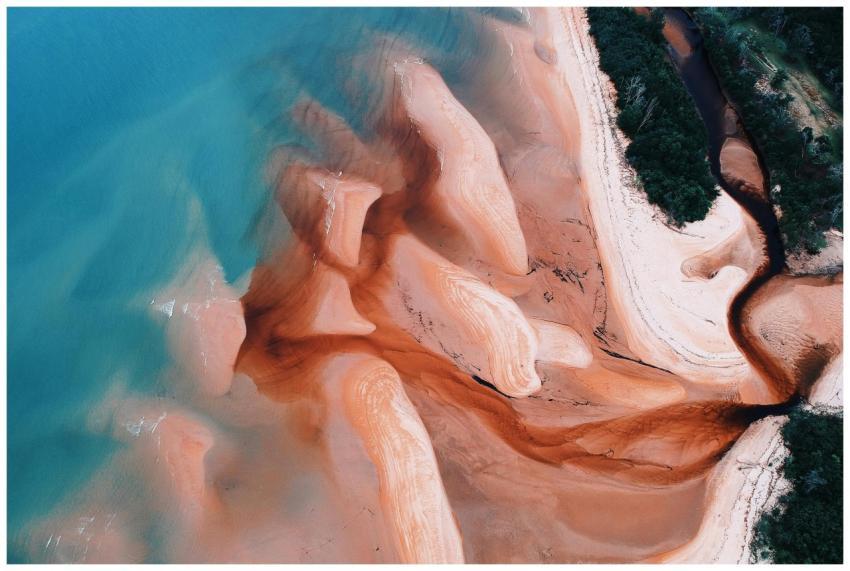 Stunning aerial view of Chukai's vibrant, sandy se