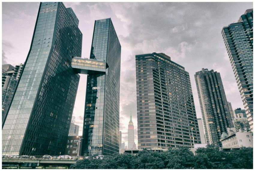 Stunning view of New York City skyscrapers under a