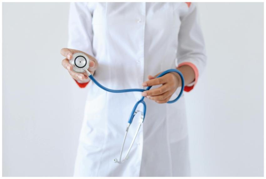 Professional doctor with a stethoscope, focusing o