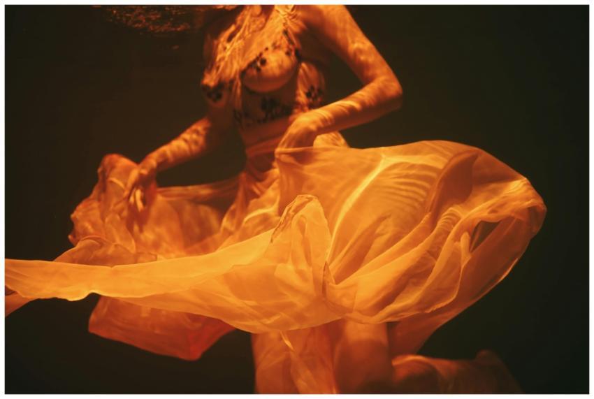 Artistic underwater photograph capturing fluidity