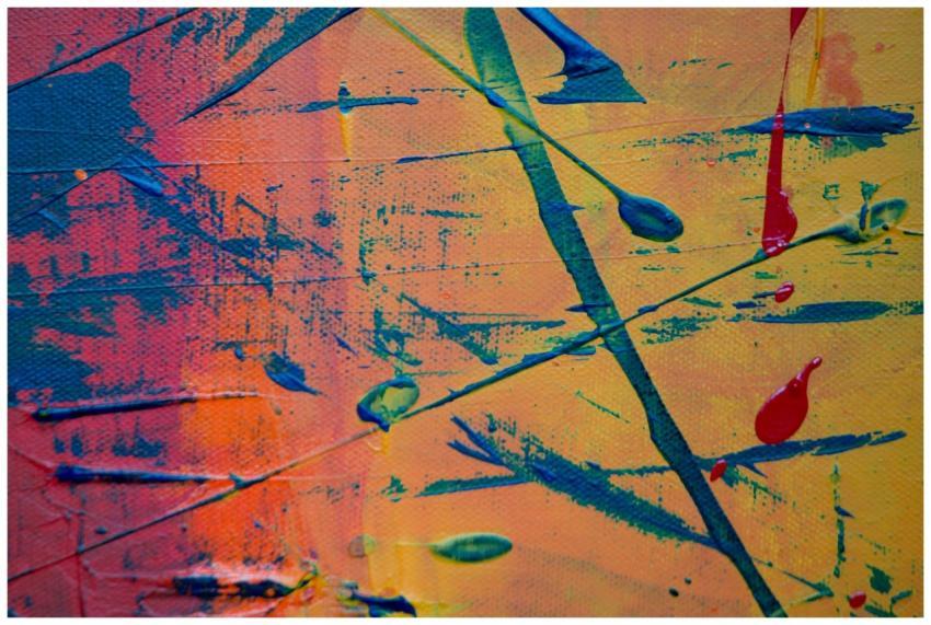 Close-up of a colorful and vibrant abstract acryli