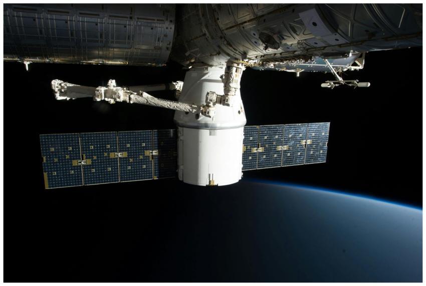 Image of the International Space Station floating