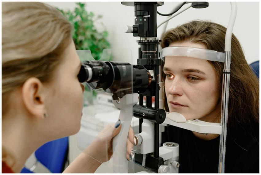 Concentrated female medical specialist using profe