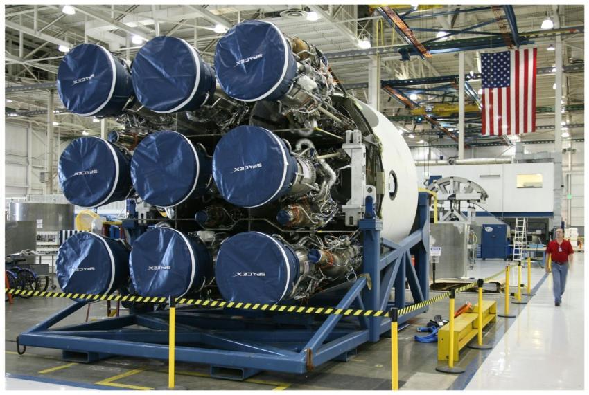 A detailed look at SpaceX rocket assembly in an ad