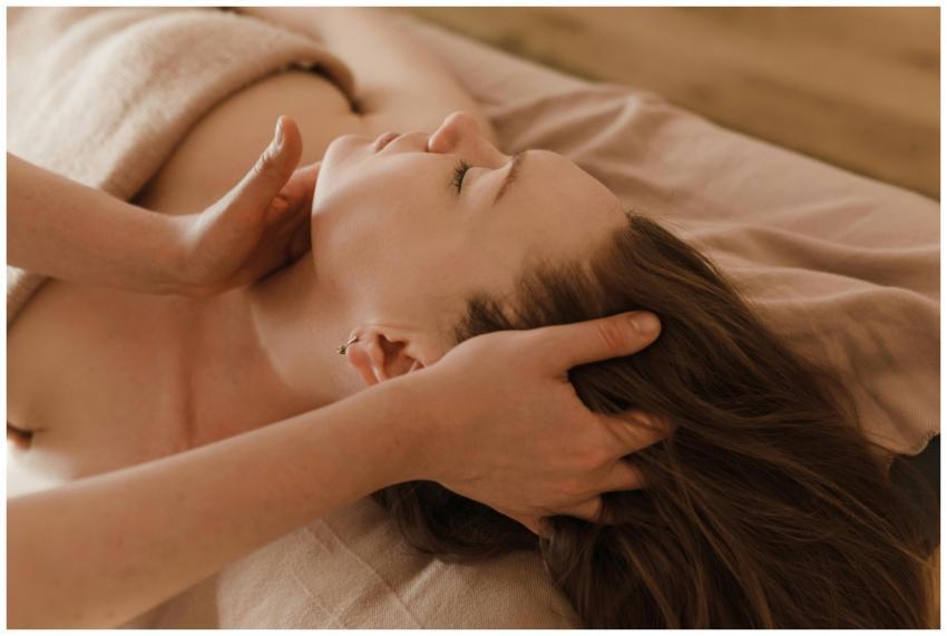 Serene spa experience featuring a relaxing head ma