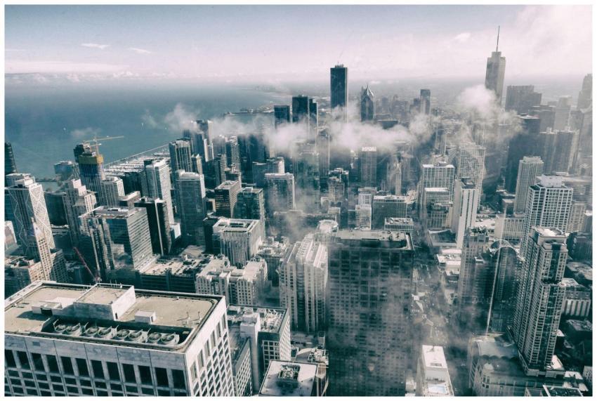 Stunning aerial perspective of Chicago's skyline w