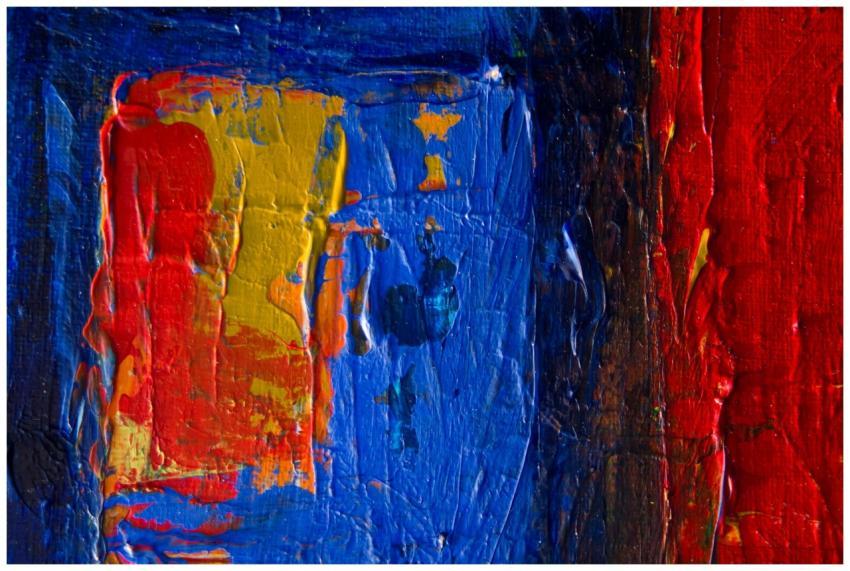 Close-up of vibrant textured abstract acrylic pain