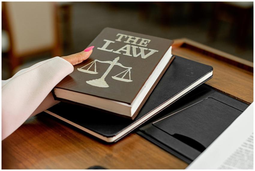 Closeup image of a law book titled 'The Law' on a