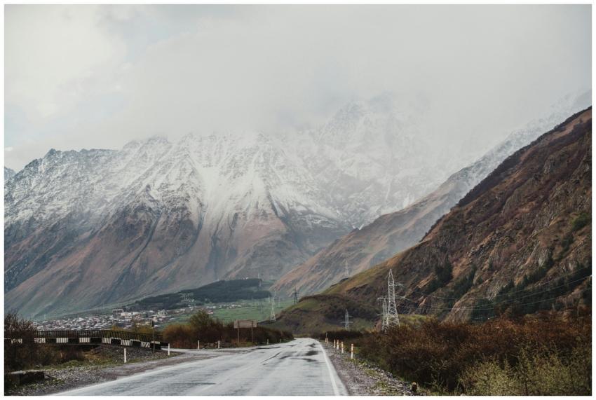 A mesmerizing view of the road leading to the mist