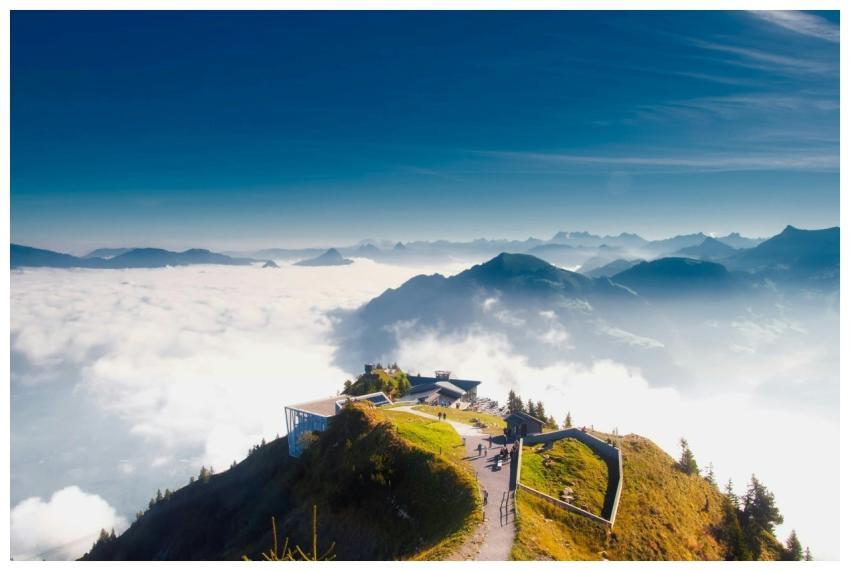 A stunning view from Stanserhorn in Switzerland, s