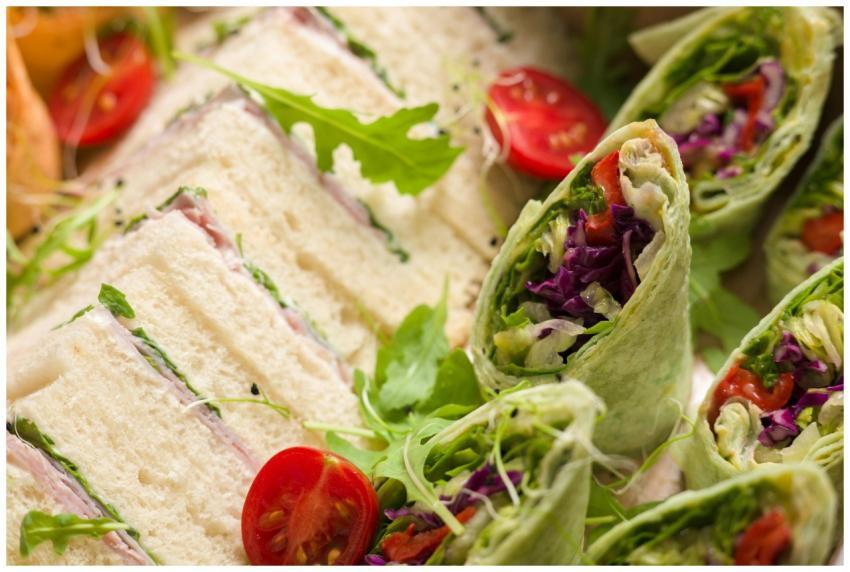 Delicious Sandwiches Wraps Display