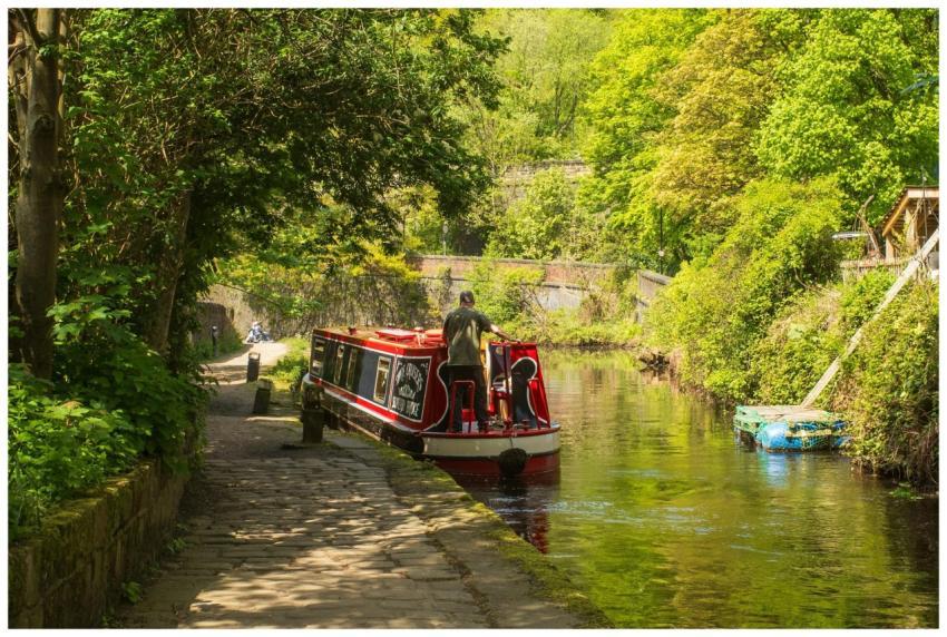 Free stock photo of barge, canal, green