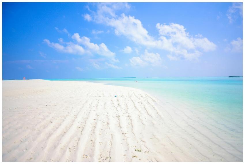 Idyllic tropical beach with white sands and turquo