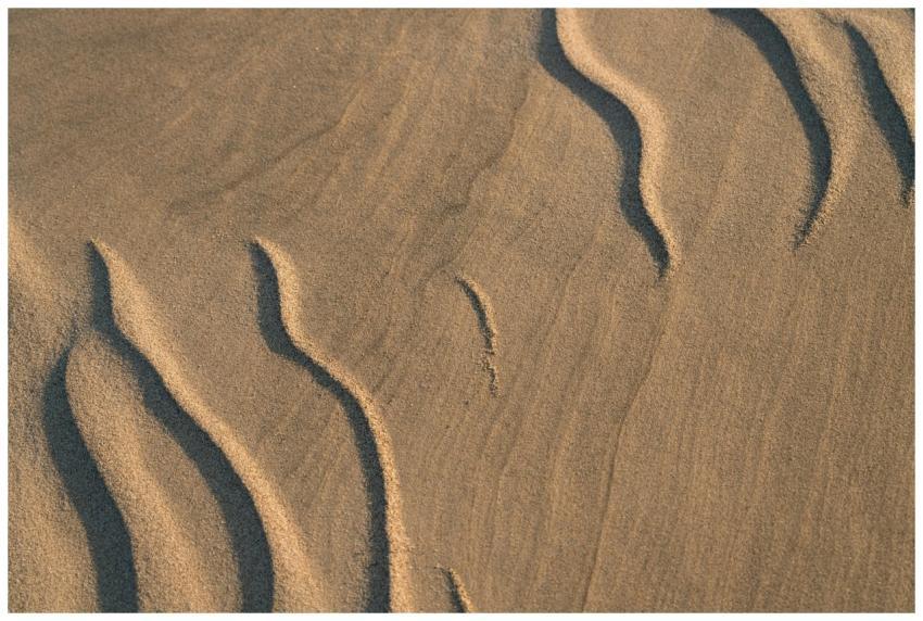 Close-up of unique sand patterns in a natural dune