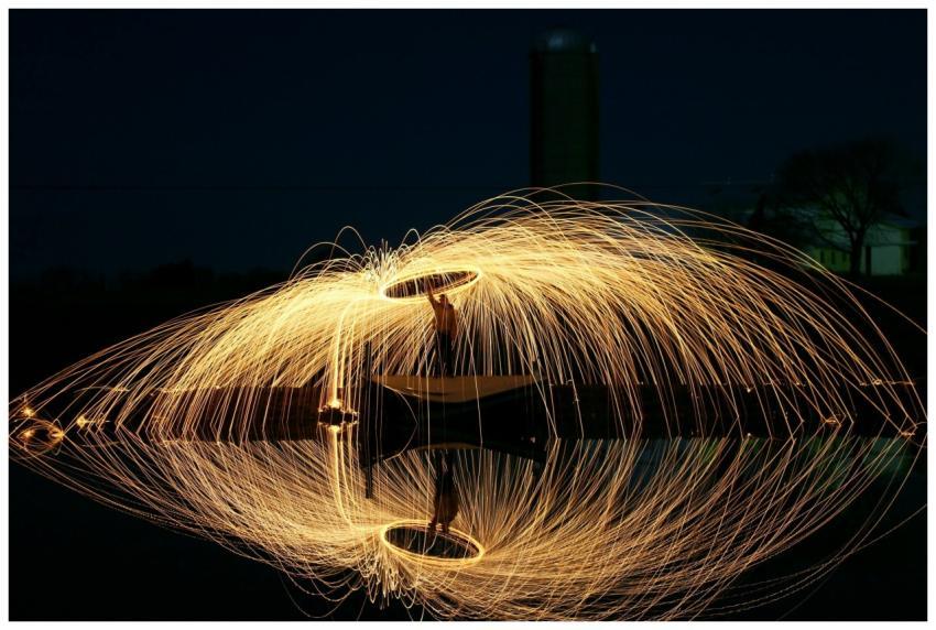 Dazzling light painting with steel wool sparks ref