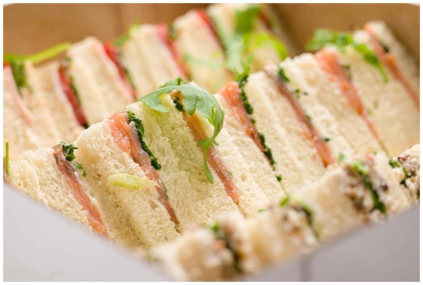 Delicious gourmet sandwiches with fresh ingredient