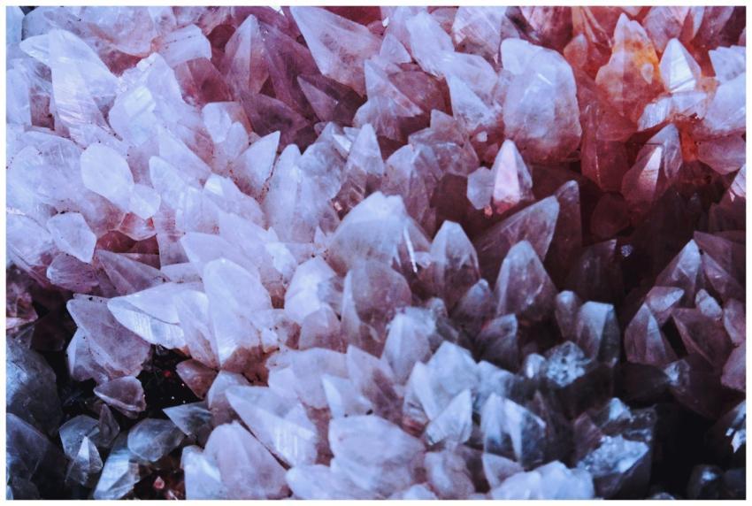 A stunning close-up of naturally occurring pink qu